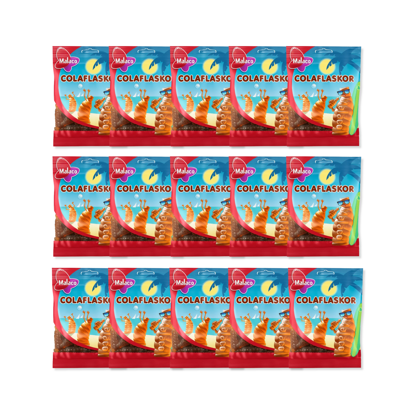 Malaco Cola Bottle Bundle - 15 Bags